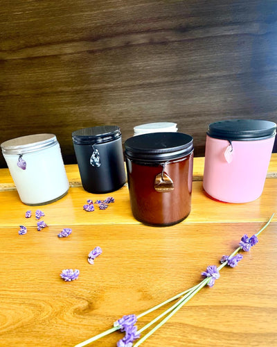 Vela de soja intencional Quartzo Rosa – amor, harmonia e tranquilidade do coração, 250 ml, possibilidade de personalização para presente