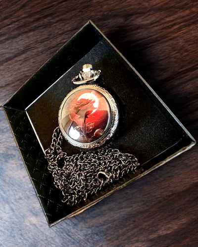 Relógio de Bolso Rosa da Noite, possibilidade de personalização com gravação para presente