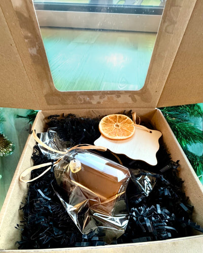 Vela de soja intencional 250 ml com pedra natural – escolha a sua energia: Citrino ou Granada, personalização com gravação para presente