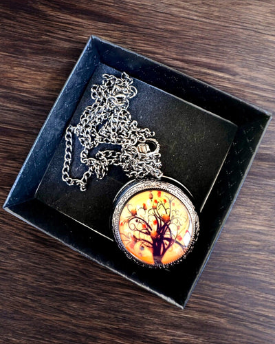 Relógio de Bolso "Árvore da Vida" com Possibilidade de Gravação para presente