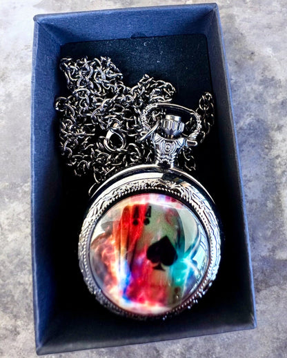 Relógio de bolso "Magiczna Talia" - Acessório elegante em aço inoxidável, personalização com gravação para presente