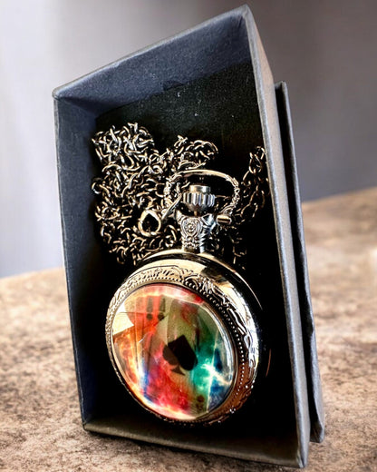 Relógio de bolso "Magiczna Talia" - Acessório elegante em aço inoxidável, personalização com gravação para presente
