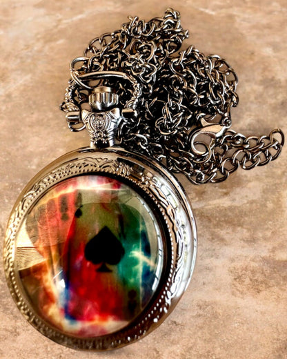 Relógio de bolso "Magiczna Talia" - Acessório elegante em aço inoxidável, personalização com gravação para presente