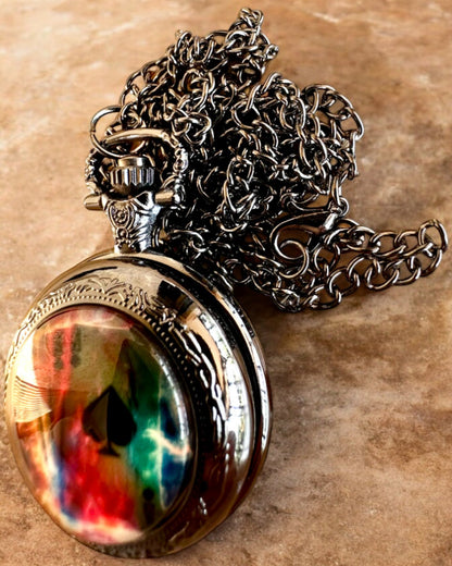 Relógio de bolso "Magiczna Talia" - Acessório elegante em aço inoxidável, personalização com gravação para presente