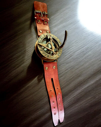 Relógio de Sol "Bússola Antiga", relógio de pulso com bússola, possibilidade de personalização com gravação