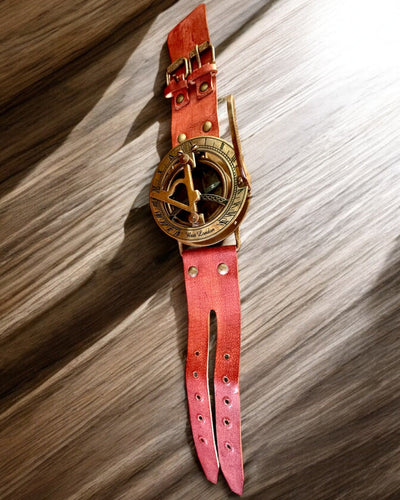 Relógio de Sol "Bússola Antiga", relógio de pulso com bússola, possibilidade de personalização com gravação