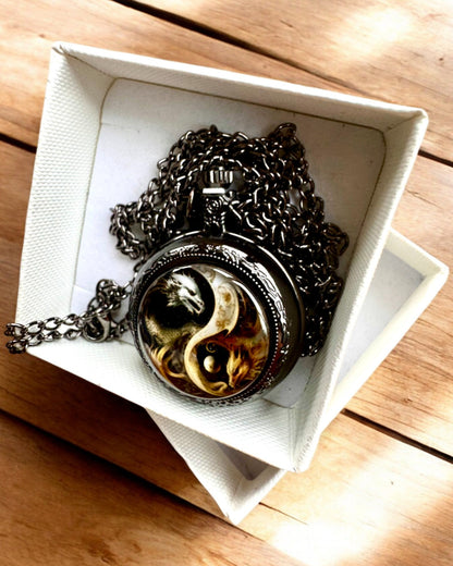 Relógio de bolso "Círculo do Dragão 2" – um acessório elegante com um toque de magia - personalização com gravação para presente