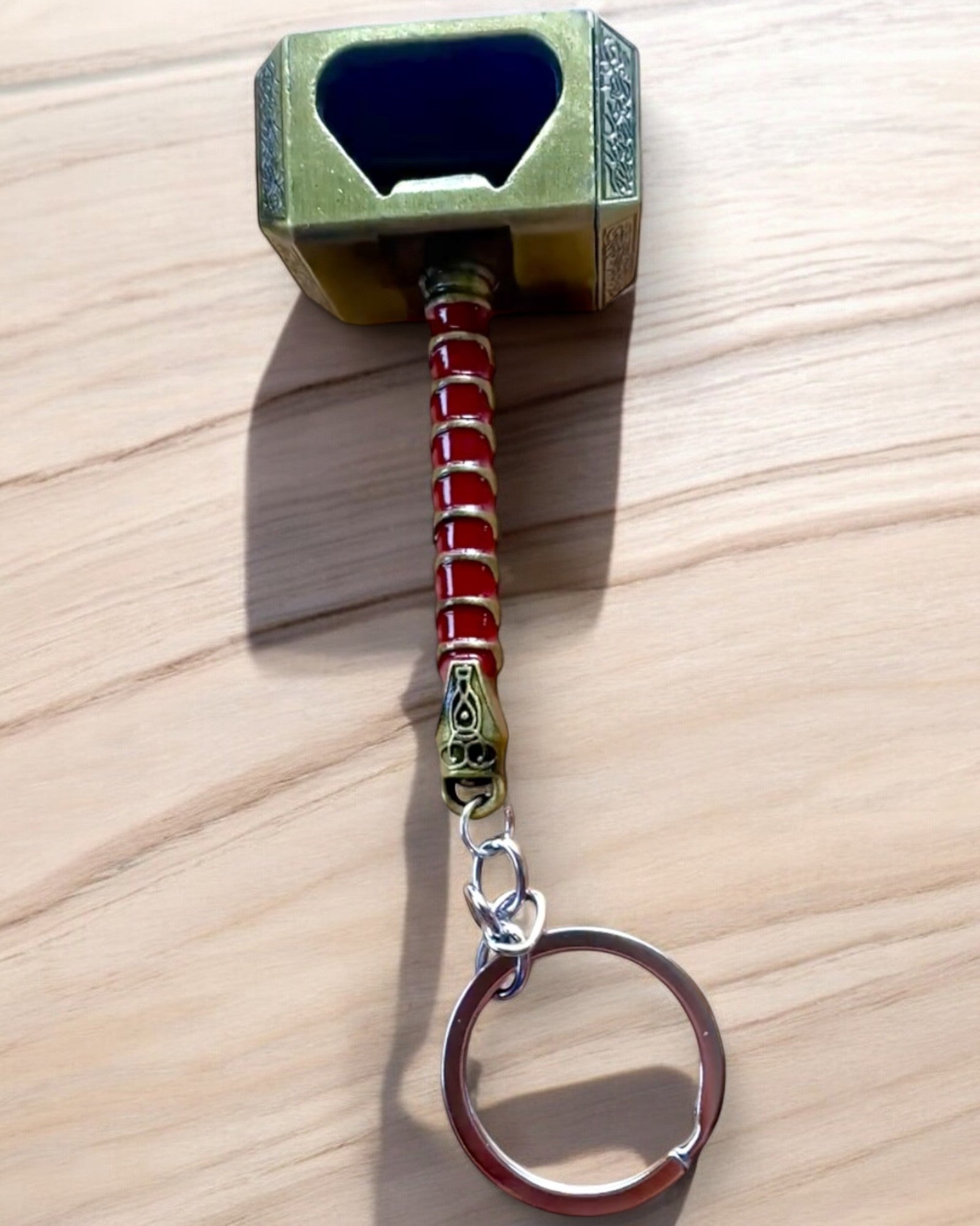 Martelo Viking - Porta-chaves e abre-garrafas num só - Premium, possibilidade de personalização com gravação