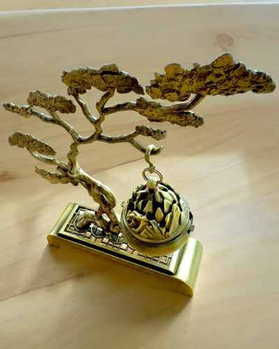 Suporte Elegante de Metal para Incenso Bonsai - possibilidade de personalização com gravação para presente
