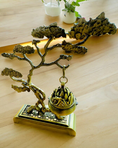 Suporte Elegante de Metal para Incenso Bonsai - possibilidade de personalização com gravação para presente
