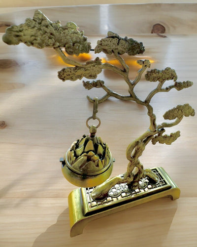 Suporte Elegante de Metal para Incenso Bonsai - possibilidade de personalização com gravação para presente