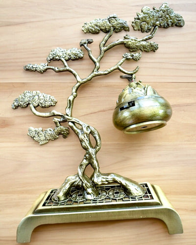 Suporte Elegante de Metal para Incenso Bonsai - possibilidade de personalização com gravação para presente