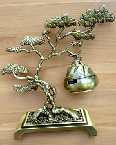 Suporte Elegante de Metal para Incenso Bonsai - possibilidade de personalização com gravação para presente