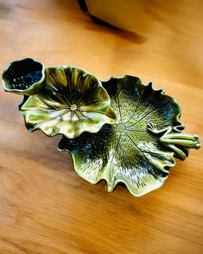 Suporte Elegante de Metal para Incenso Folha de Lótus - 4 variantes à escolha, possibilidade de personalização com gravação para presente