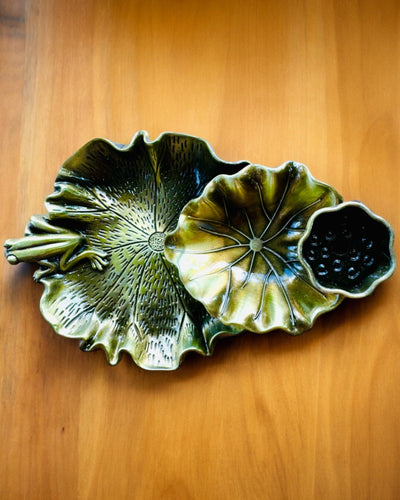 Suporte Elegante de Metal para Incenso Folha de Lótus - 4 variantes à escolha, possibilidade de personalização com gravação para presente