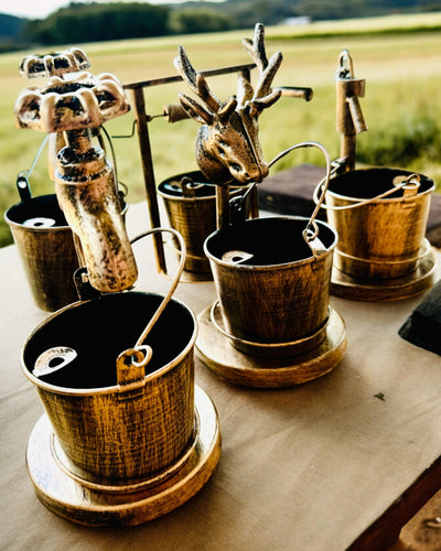 Cinzeiro Metálico Estiloso "Rustic Charm" com 19-23 cm de altura, 8 variantes à escolha, gravação a pedido