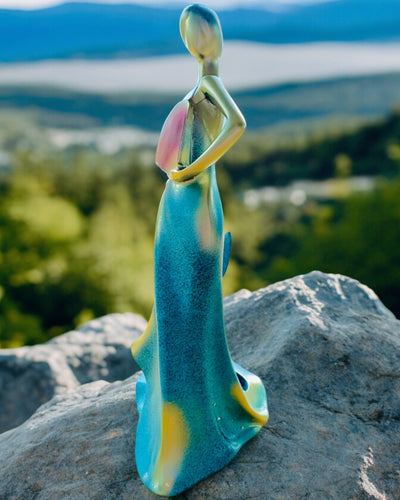 Elegante Suporte para Garrafa - Estátua da Dama - personalização com gravação, 2 variantes à escolha