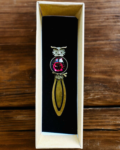 Marcador de livro "Coruja com Constelações" - 12 variantes à escolha, personalização com gravação