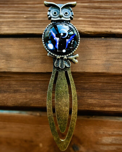 Marcador de livro "Coruja com Constelações" - 12 variantes à escolha, personalização com gravação