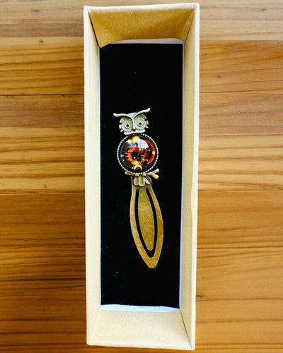 Marcador de livro "Coruja com Constelações" - 12 variantes à escolha, personalização com gravação