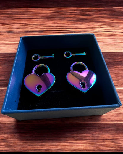 Cadeados de Amor Mini Coração DeLuxe - Conjunto de 2 cadeados com chaves, 6 variantes à escolha, possibilidade de personalização com gravação para presente