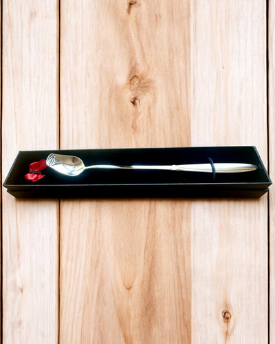 Colher de Rosa Personalizada com Opção de Gravação para presente - 3 variantes de cores à escolha