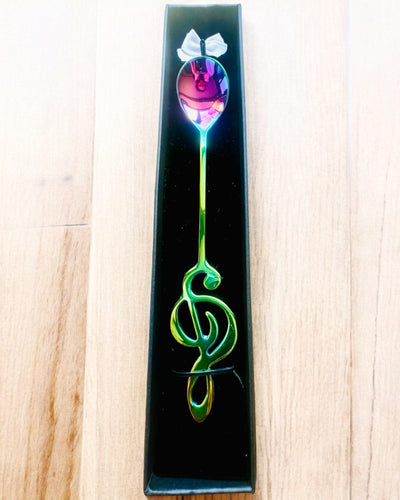 Colher Elegante com Chave de Sol – Personalizada para presente, 2 variantes de cor à escolha