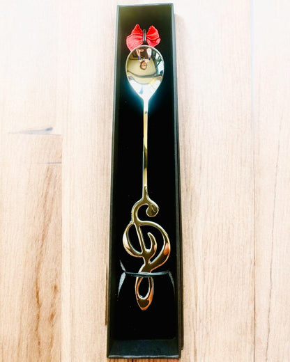 Colher Elegante com Chave de Sol – Personalizada para presente, 2 variantes de cor à escolha