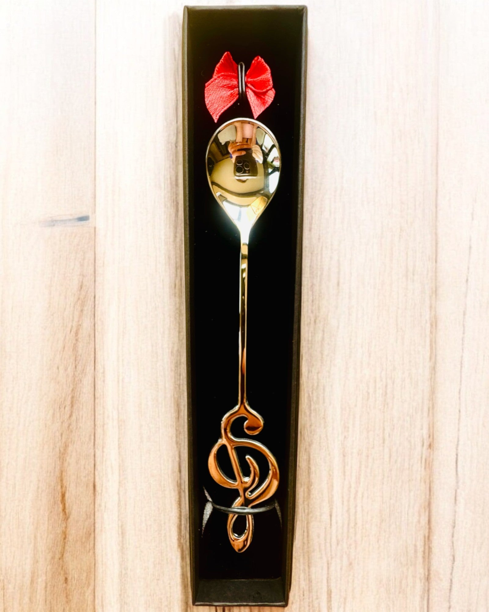 Colher Elegante com Chave de Sol – Personalizada para presente, 2 variantes de cor à escolha