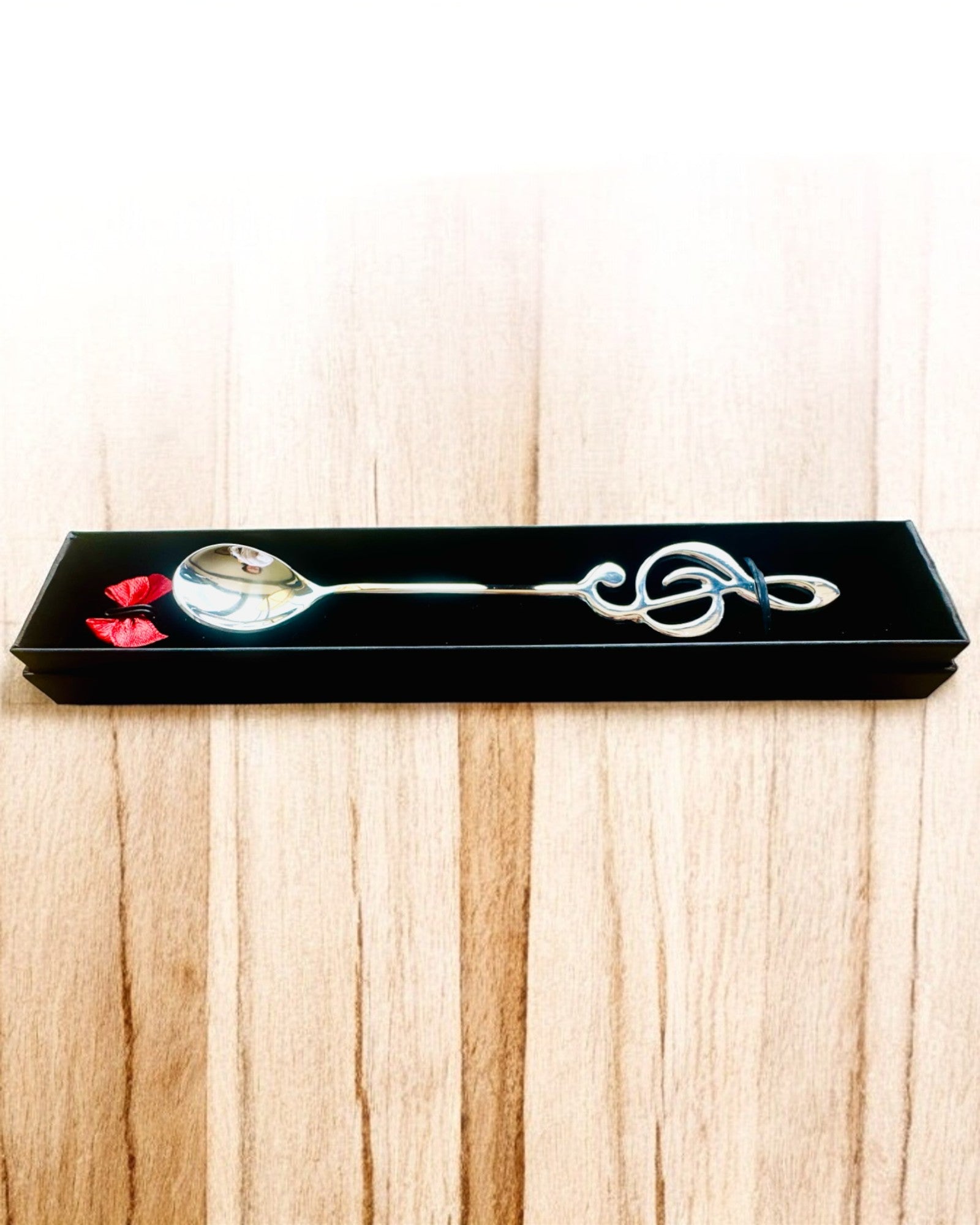 Colher Elegante com Chave de Sol – Personalizada para presente, 2 variantes de cor à escolha
