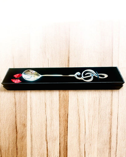 Colher Elegante com Chave de Sol – Personalizada para presente, 2 variantes de cor à escolha