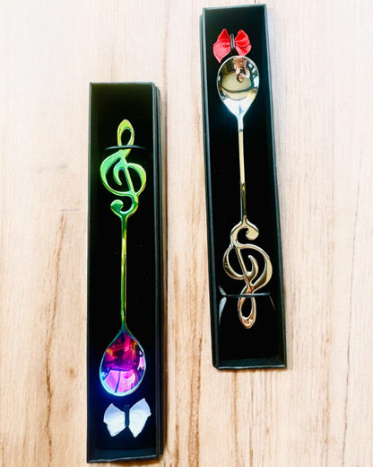 Colher Elegante com Chave de Sol – Personalizada para presente, 2 variantes de cor à escolha