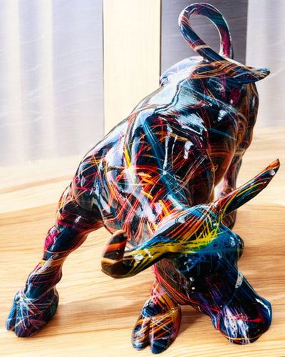 Escultura Decorativa Touro "BullArt" – Arte Única com Opção de Gravação - 4 variantes de cor, para presente personalizado