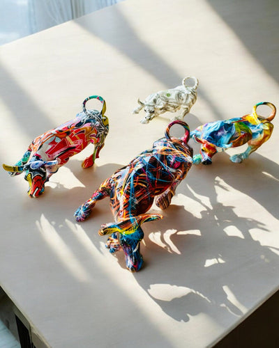 Escultura Decorativa Touro "BullArt" – Arte Única com Opção de Gravação - 4 variantes de cor, para presente personalizado