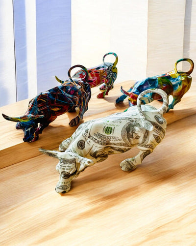 Escultura Decorativa Touro "BullArt" – Arte Única com Opção de Gravação - 4 variantes de cor, para presente personalizado
