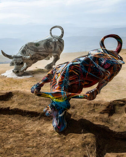 Escultura Decorativa Touro "BullArt" – Arte Única com Opção de Gravação - 4 variantes de cor, para presente personalizado