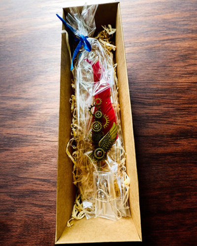 Caneta Caligráfica "Elegância Steampunk" com Pena de Peru - Feita à Mão 5 variantes à escolha, personalização com gravação para presente