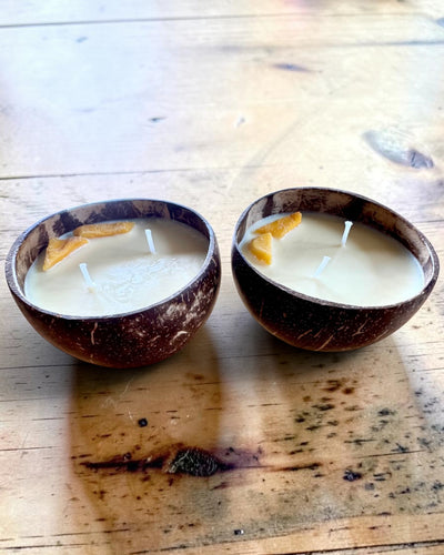 Vela de soja no coco 200-300 ml – Coleção Summer, 3 aromas à escolha, personalização com gravação