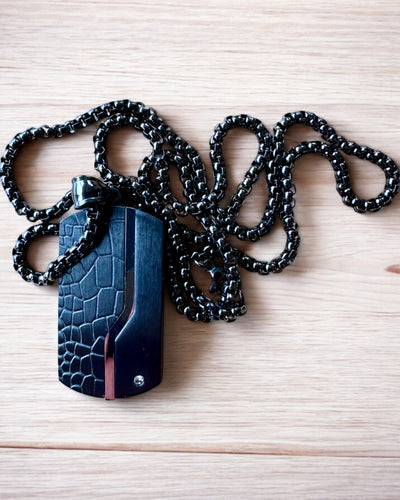 Colar masculino Dog Tag "SteelVision" – aço inoxidável, 15 variantes, personalização com gravação