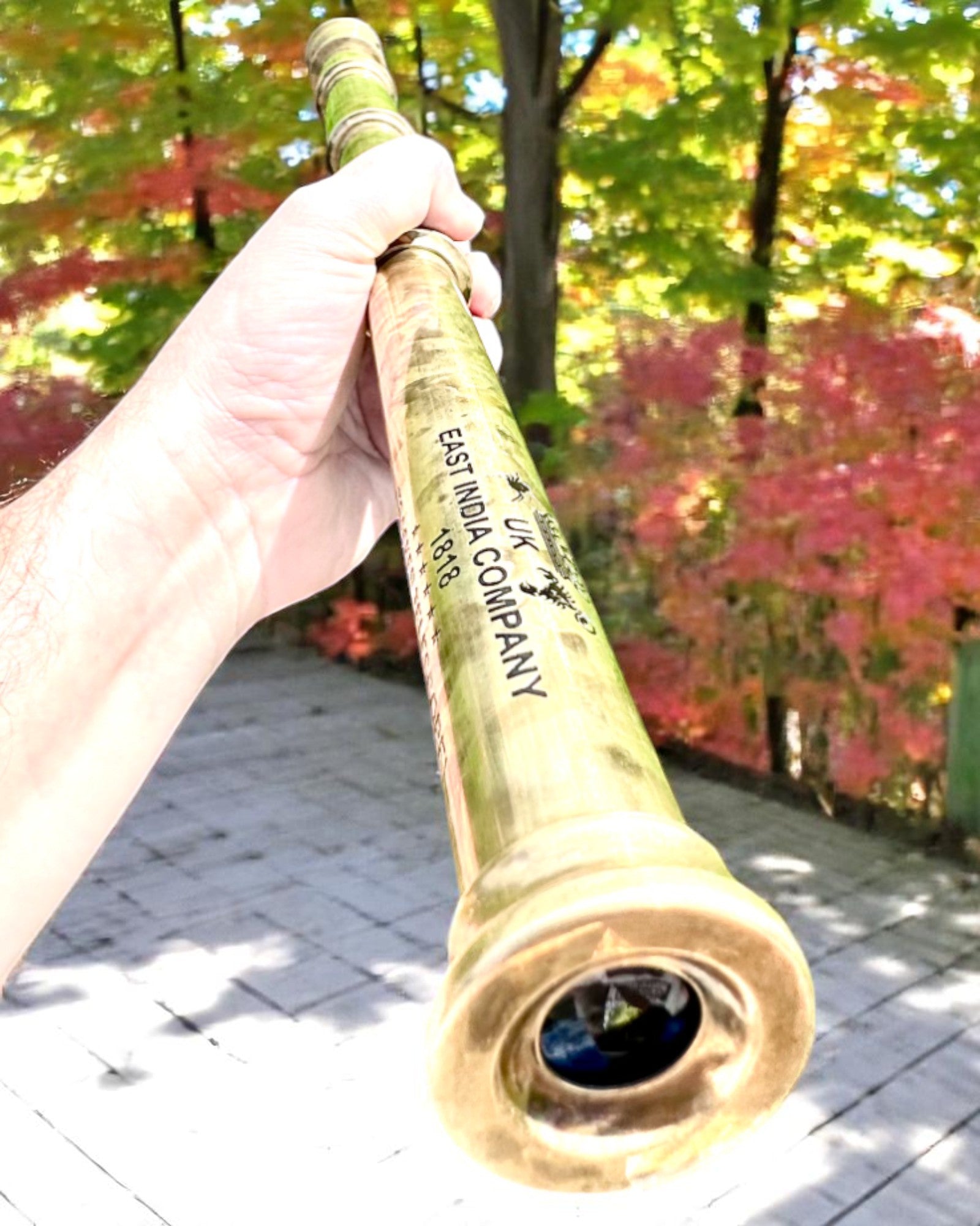 Luneta Real “Voyager 1818” – Exclusiva, em latão, 83 cm, feita à mão, com estojo em pele natural – Edição de colecionador, personalizável com gravação para presente