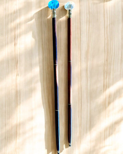 Bengala para caminhar "Diamante em bronze" - Madeira Feita à mão, possibilidade de gravação