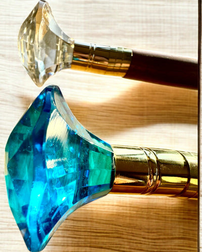 Bengala para caminhar "Diamante em bronze" - Madeira Feita à mão, possibilidade de gravação