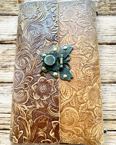 Caderno Retro de Luxo com Capa de Couro - "Vintage Elegance", 480 páginas, possibilidade de personalização com gravação