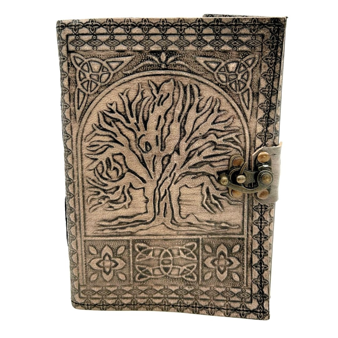 Caderno de Couro Retro Árvore da Vida com Gravação