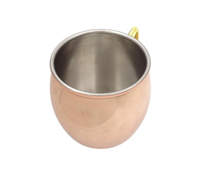 Caneca de Cobre em Aço Inoxidável 304 500ml com Possibilidade de Personalização por Gravação - Ideal para Presente - Altura 13,5 cm, Cor Cobre, Modelo MM7012