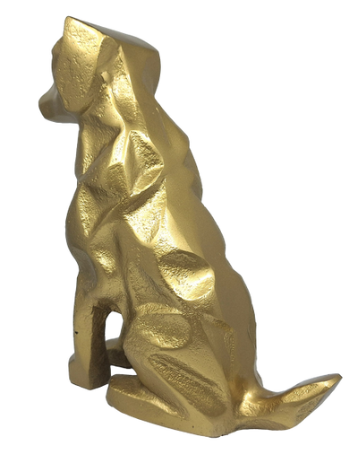 Estatueta decorativa dourada Cão DOG2 com possibilidade de personalização por gravação