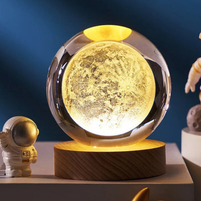 Globo de Vidro 3D Lua com Gravação