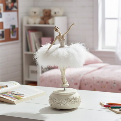 Caixa de Música Bailarina Rainha da Neve Móvel 23,5 cm com Gravação