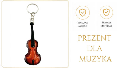 Brelok do Kluczy Skrzypce ECK-0887 z Mahoniu z Możliwością Personalizacji Grawerem