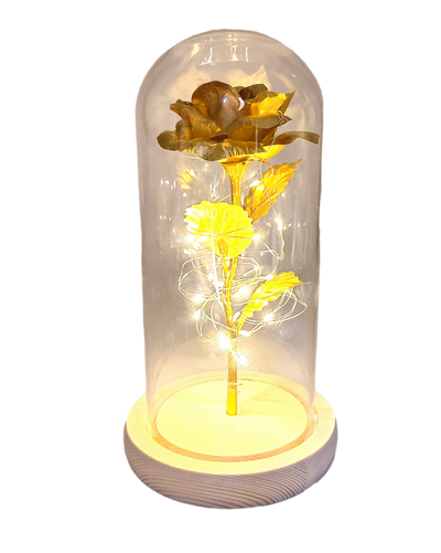 Candeeiro de noite Rosa LED com possibilidade de personalização por gravação, presente romântico, altura 21,5 cm, luz suave, decoração ideal para o quarto